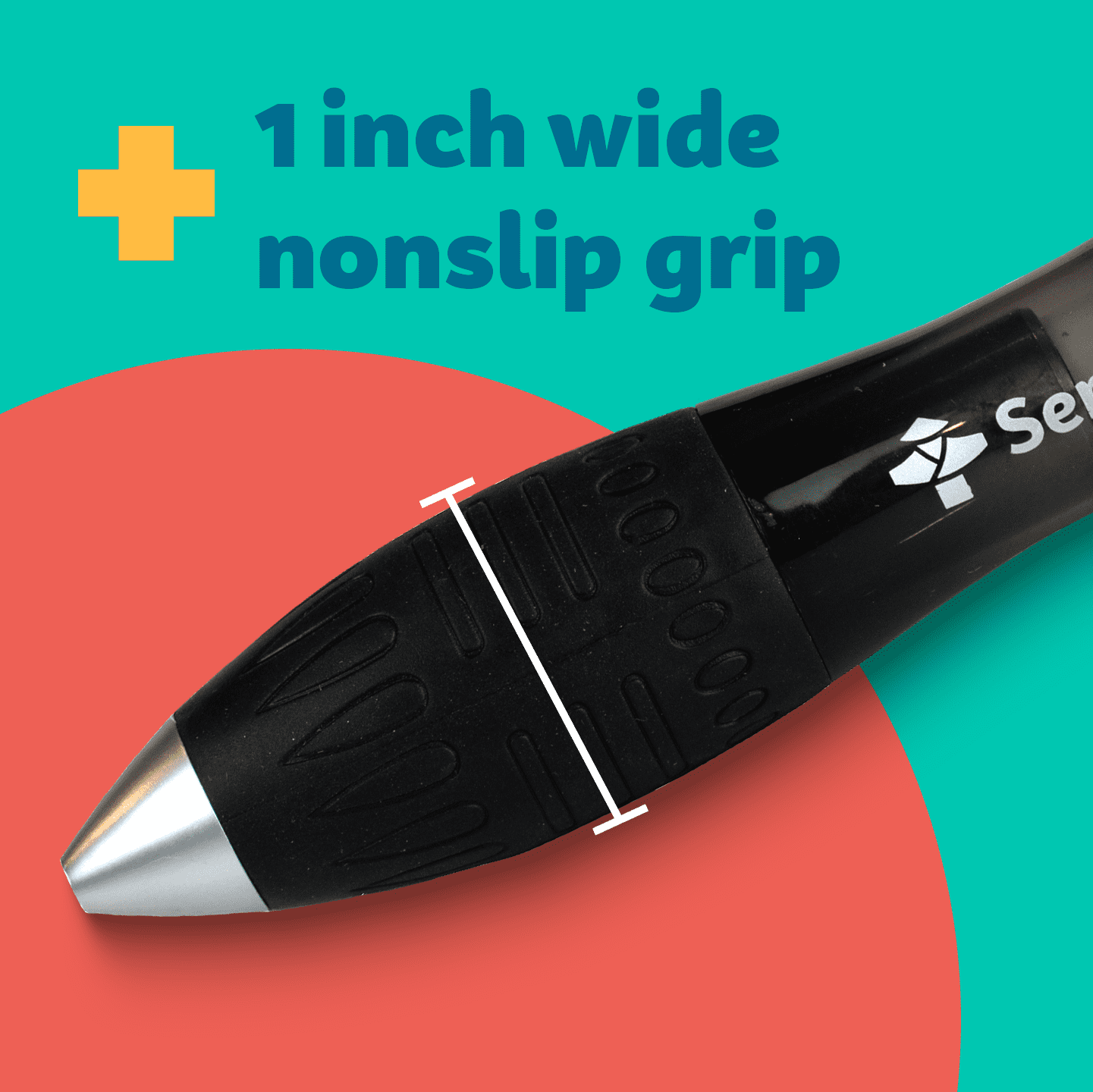 SenseAid Fat Weighted Pens for Hand Tremors (2 pack), Heavy Pens with Large Grip for Arthritis, Parkinson’s, Carpal Tunnel, Plus 2 Ink Refills