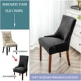 thumbnail image 4 of Stretch Diagonal Stripes Wingback Chair Covers Slipcover - Reusable Arm Chair Protector Cover,Kitchen Dining Chair Covers Protectors for Dining Room Chairs (Black,Set of 1), 4 of 8
