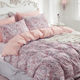 thumbnail image 2 of Nayoroom Duvet Cover Queen Size, 3 Pieces Pink Vintage Flowers Reversible Boho Bed Linen Set Soft Microfibre Duvet Cover Set, 2 of 10