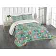 thumbnail image 3 of Ambesonne Retro Quilted Bedspread Set 3 Pcs, Hipster Photo Cameras, King Size, Multicolor, 3 of 5
