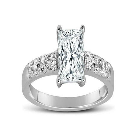 1 Carat Princess cut Diamond Engagement Ring in 10K White Gold