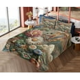 thumbnail image 4 of Ambesonne Floral Eucalyptus Fitted & Top Sheet Set with Sham, Art Nouveau Bloom, Sepia Multicolor, 4 of 5