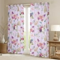 thumbnail image 2 of jejeloiu Cute Cartoon Butterflies Black Out Curtains,Country Floral Curtains Pack of 2 (42x63 Each),Purple Pink Green Bedroom Curtains For Girls Teens,Super Cozy Room Decor, 2 of 6
