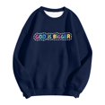 thumbnail image 4 of Arlun Christian Sweatshirts for Women Jesus God Faith Letter Printed Thin Sweatshirts Inspirational Religious Graphic Hoodless Loose Comfy Long Sleeve Crewneck Pullover Tops Dark Blue S, 4 of 5
