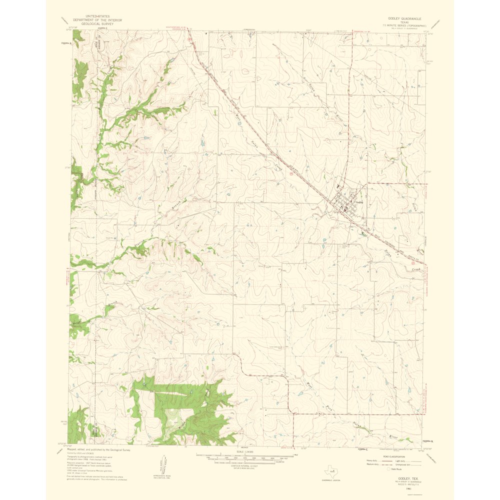Godley Texas Quad USGS 1963 23 x 28.16