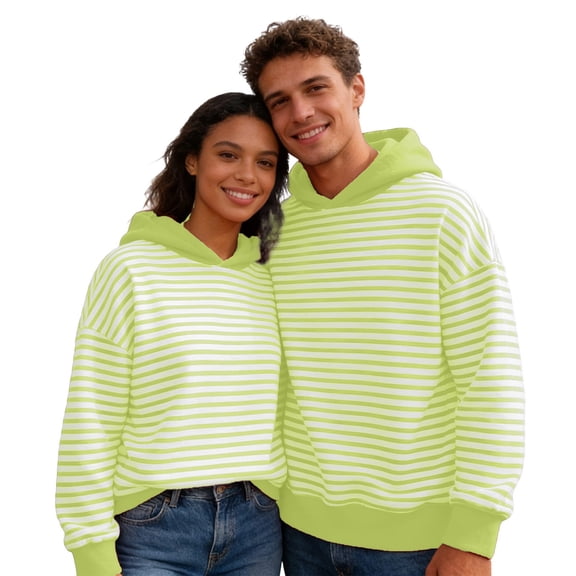 oqasdz Men's Sweatshirts Festival Striped Long Sleeve Hooded Pullover with Front Pocket Holiday Streetwear Versatile Casual Dailywear