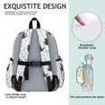 thumbnail image 5 of Cat and Flower White Pattern Cute School Backpack with Padded Back and Adjustable Shoulder Straps 13.4"x11"x4.7", 5 of 5