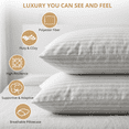 thumbnail image 2 of KAQINU Bed Pillows Queen Size Set of 2,Great Support Luxury Hotel Pillows for Side,Stomach and Back Sleepers,Striped White, 2 of 8