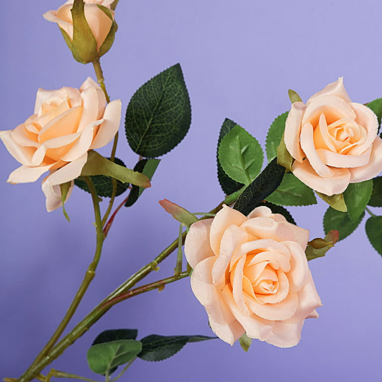 Peach Silk Rose Flowers / Raindrops Wedding Flowers Bridal / Floral  Centerpiece Flower Arrangement Supplies Bridal Bouquet Roses 