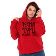 thumbnail image 3 of Normal People Scare Me Tales Horror Unisex Plus Fleece Graphic Hoodie Brisco Brands 2X, 3 of 5