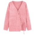 thumbnail image 4 of Ediodpoh Knit Cardigan for Women Sweater Soft Warm Oversized Open Front Long Sleeve Cozy Casual Fall Winter Top Red XXXL, 4 of 4
