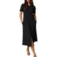 thumbnail image 2 of Summer Dresses for Women 2025, Women's Summer Casual Dress Gradual Sleeveless Neck V-Neck Long Dress(Black,S), 2 of 7