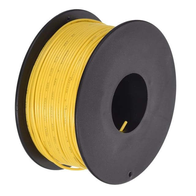 Uxcell 30AWG Stranded Wire Hookup 50M/164ft Yellow, Electrical Wire UL1007 Spool
