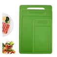 thumbnail image 3 of Tabla de cortar de polipropileno para cortar frutas y verduras para el hogar, tabla de cortar de paja de trigo con ranura de drenaje, se pueden colgar herramientas de cocina portátiles, 1 unidad, verde, 25*14cm Rojo Verde, 3 of 5
