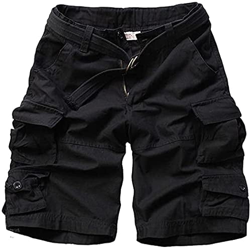FOURSTEEDS Womens Casual Loose Fit Multi-Pocket Camouflage Twill Bermuda Cargo Shorts with Belt 