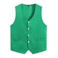thumbnail image 4 of Jowowha Kid Girls Boys Volunteer Vest Solid Color Irregular Hem Volunteers Activity Waistcoat Uniform Green S/10, 4 of 5