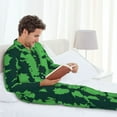 thumbnail image 6 of Picia Green Stripes Of Watermelon Pattern Men’s Long-Sleeve Sleepwear Set - Soft 2-Piece Loungewear with Pockets, Comfy PJs for Relaxing Nights-X-Large, 6 of 7
