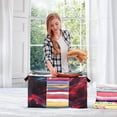 thumbnail image 5 of Foldable Clothes Storage Bags Clothes Organizer Bin with Clear Windows for Clothes Bedding Red and Black Neon Lights Swirl, 5 of 6