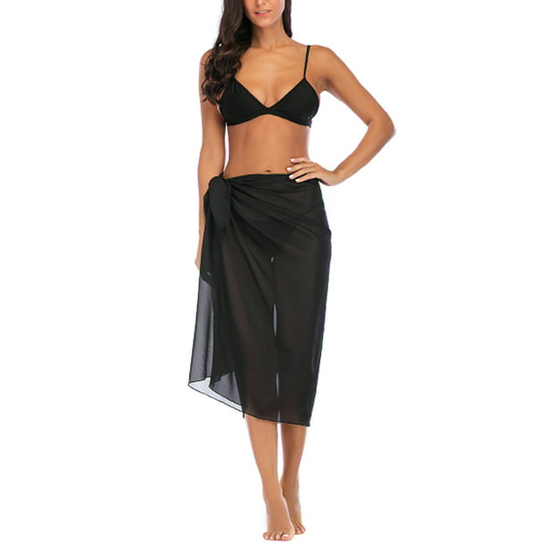 Installatie Deter Reclame LELINTA Print Sarong Beachwear Wrap Skirt Summer Pareo Handmade Swimsuit  Cover Up Black - Walmart.com