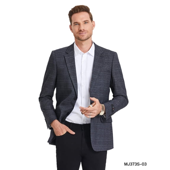 Men's Plaid Slim-Fit Blazer w/ Notch Lapel