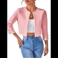 thumbnail image 1 of Chaquetas Casuales para Mujer, Chaqueta Corta con Abertura Frontal Rosa M, 1 of 7