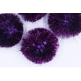 thumbnail image 3 of YYCRAFT 15pcs Jumbo Glitter Tinsel Pom Poms Sparkle Balls for DIY Craft,Cat Toys(2 Inch,Purple), 3 of 4