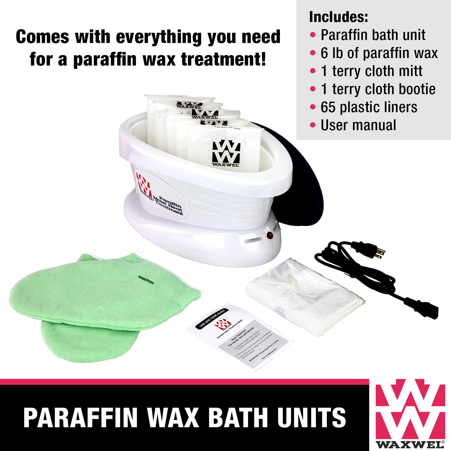 WaxWel® Paraffin Wax Refills (6)1lb Blocks Unscented