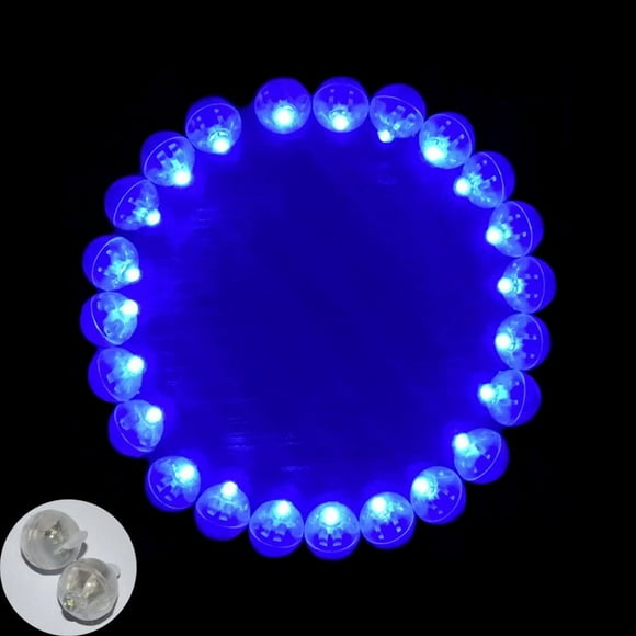 Pack of 100 Round LED Paper Lantern Light Bulbs Long Lasting Time Blue