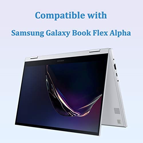 cargador de 19v para samsung galaxy book flex alpha 13.3” np730qcj-k01 Negro VHBW, imagen que indica compatibilidad con el portátil; adaptador de corriente en color negro, apto como reemplazo compatible del alimentador original.