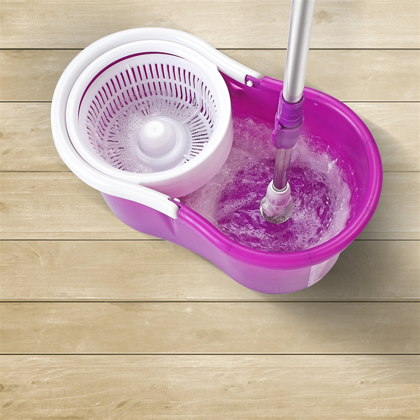 Private Jungle 360° Microfiber Spin Mop with Bucket and Dual Mop Heads Self Wringing Spinning Mop Telescoping Handle Cleaning System,Purple Private Jungle 360° Microfiber Spin Mop with Bucket and Dual Mop Heads Self Wringing Spinning Mop Telescoping Handle Cleaning System,Purple