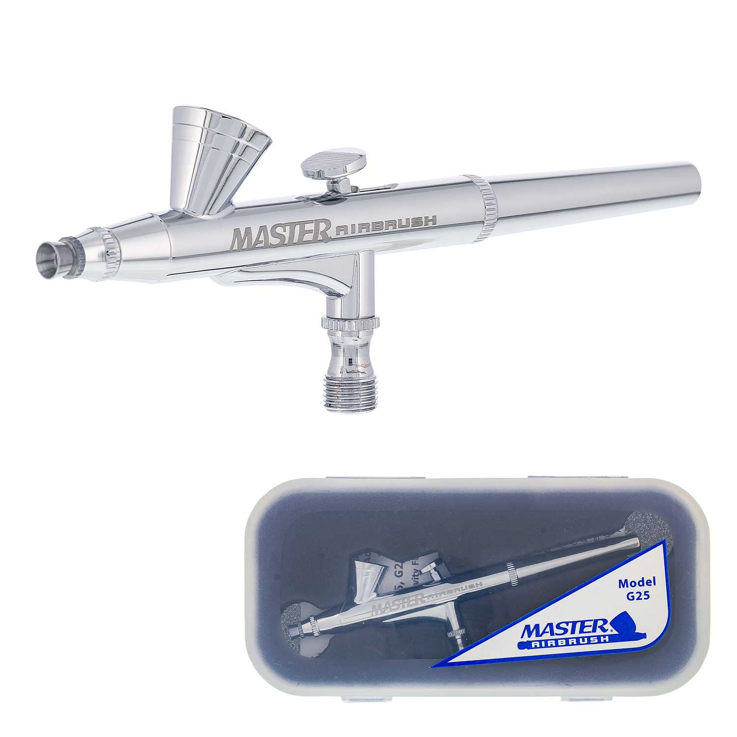 Master G25 DualAction Gravity AIRBRUSH Set Kit 0.2 Detail Spray Auto