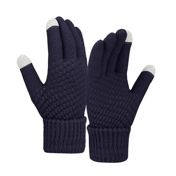 Yanyanz Gloves Mittens, Women Winter Wool Warm Gloves Solid Color Knitted Cold Proof Gloves, Gloves B One Size