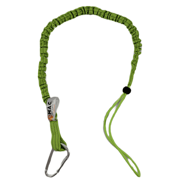 Green Hi-Biz Scaffold Tool Lanyard With Carabiner Clip And Adjustable Loop End/S