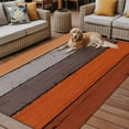 thumbnail image 2 of Fsddascl Burnt Orange Grey Outdoor Rug for Patio/Deck/Porch, Non-Slip Large Area Rug 6 x 9 Ft, Vintage Stripe Farmhouse Wood Grain Indoor Outdoor Rugs Washable Area Rugs, Camping Rug Carpet, 2 of 5