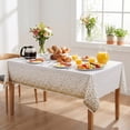 thumbnail image 2 of Plastic Table Cloth Disposable 6 Pack, 54 x 108 Inch, White, Black Dot, for Party Picnic Wedding, 2 of 6