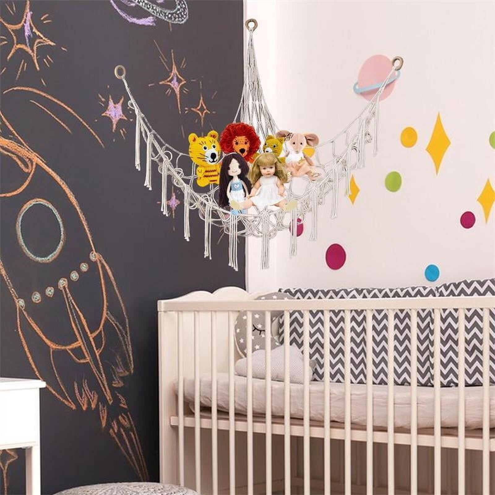 Kids Toy Hammock Cuddly Soft Storage Mesh Net for Teddy Bear Bedroom Nursery