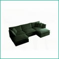 thumbnail image 3 of Modern Minimalist Chenille U-Shaped Sectional Sofa - 5-Seater with Reversible Footrest & 2 Ottomans for Living Room, 3 of 10