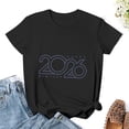 thumbnail image 3 of Happy New Year 2026 Women’s Cotton Short Sleeve T-Shirt HD Graphic Print Casual Crew Neck Tee 3XL, 3 of 6