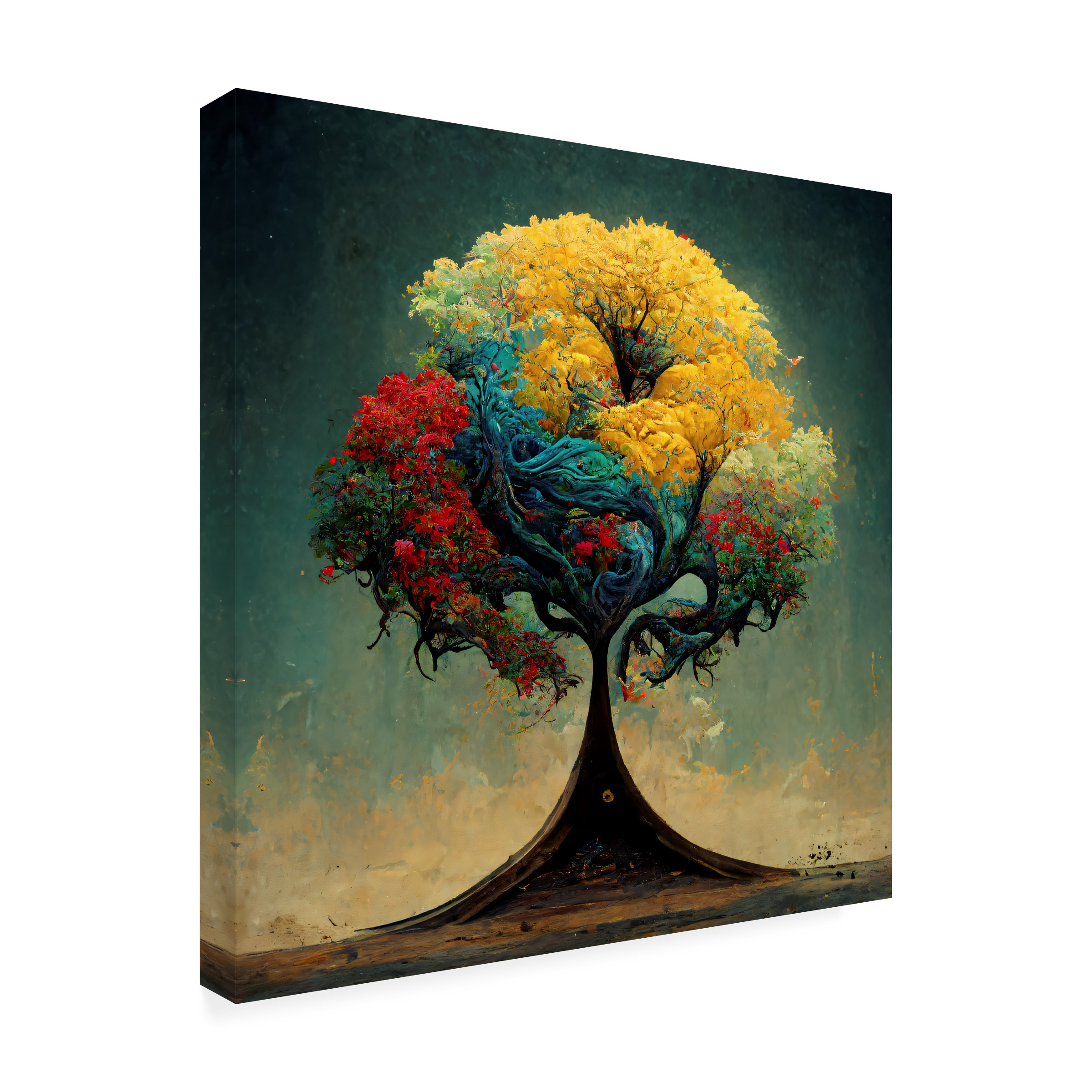 Canvas Wall Art - Ray Heere 'Tree Of Life 16' Wall Art for Living Room, Bedroom, or Office DÃ©cor by Trademark Fine Art - 18 x 18 Inches