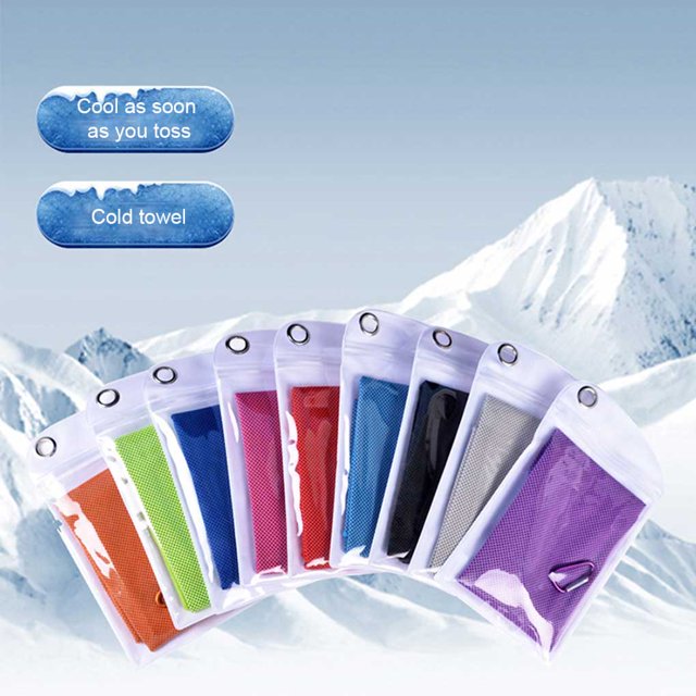 Serviettes Rafraîchissantes Absorption de la Sueur Gym Activités Extérieures Serviette Solide pour Course Natation Jogging Entraînement Fournitures de Vacances Bleu Foncé