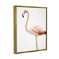 thumbnail image 3 of Stupell Industries Tropical Pink Flamingo Bird Casual Animal Design Graphic Art Metallic Gold Floating Framed Canvas Print Wall Art, Design by Amelia Noyes, 3 of 9