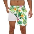 thumbnail image 2 of Mens Shorts Clearance under $10 Elastic Waist with Pockets Hawaii Print Casual Shorts Beach Pants Green L, 2 of 5