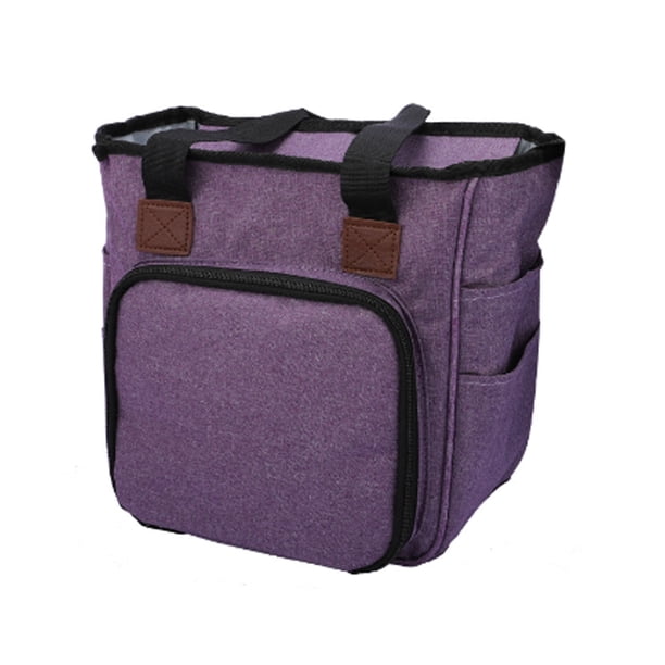 Bolsa de tejer, bolsa de almacenamiento de hilo, organizador de almacenamiento de ganchillo para llevar hilos de algodón, agujas de tejer, ganchos de crochet y otros accesorios