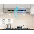 thumbnail image 3 of 36 Inch Range Hood, 900 CFM Powerful Kitchen Vent Hood with Voice/Touch/Gesture Control, Stainless Steel & Tempered Glass, 3 of 8
