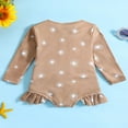 thumbnail image 3 of QJUHUNG Kid Baby Girls One Piece Swimsuit Long Sleeve Zipper Swimwear Ruffle Rashguard Bathing Suits Beachwear, 3 of 8