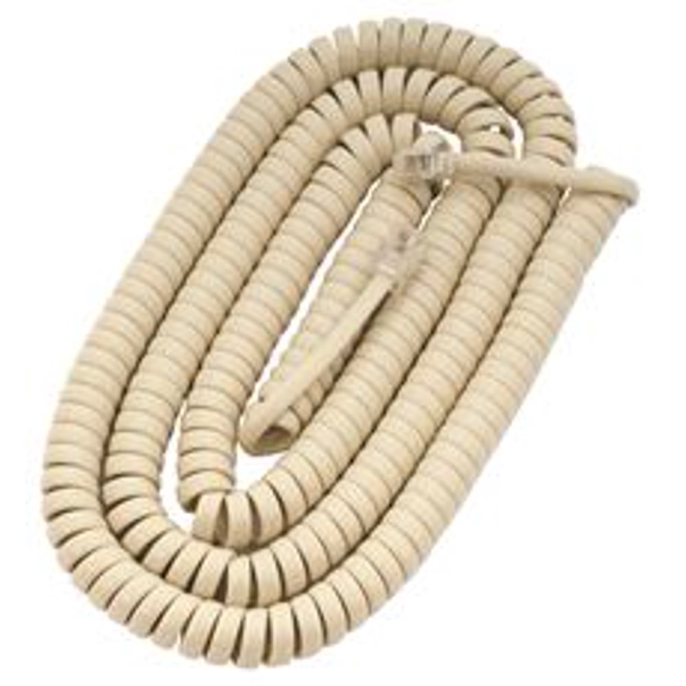 Telephone Coil Modular Cord 12 Ft. White