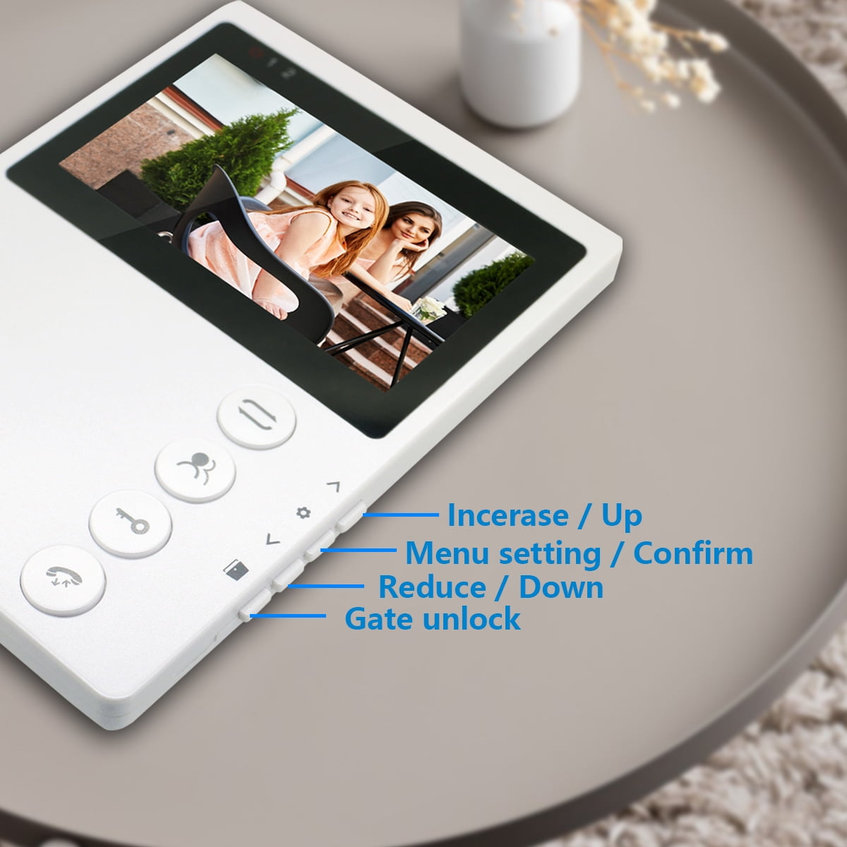 Wired Video Apartment Intercom Door Phone Doorbell System,Handsfree Waterproof Outdoor Doorbell Indoor Monitor One Key Unlock For Home Villa
