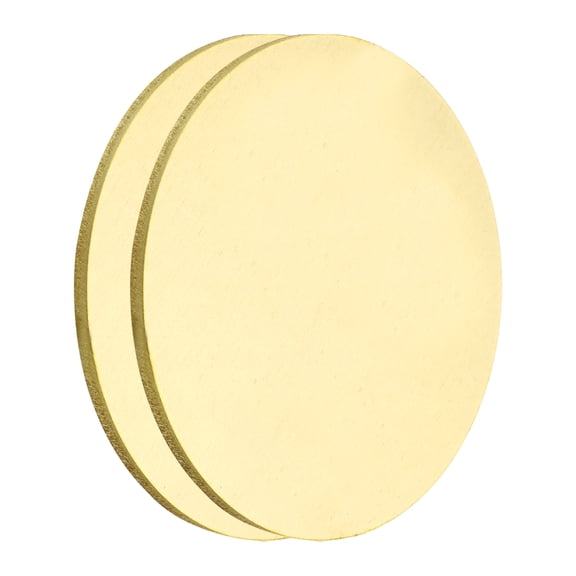 Uxcell 2 Pcs Round Brass Plate, 50mm (1.97") Dia Brass Copper Sheets, 2mm H62 Brass Copper Plates for Crafts, DIY, Electrical Repairs, Industrial Use