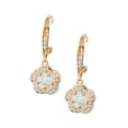 thumbnail image 2 of Aretes de gancho ZVEZDA circonias y chapa de oro 18k Madre Perla, 2 of 3