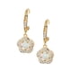 thumbnail image 2 of Aretes de gancho ZVEZDA circonias y chapa de oro 18k Madre Perla, 2 of 3